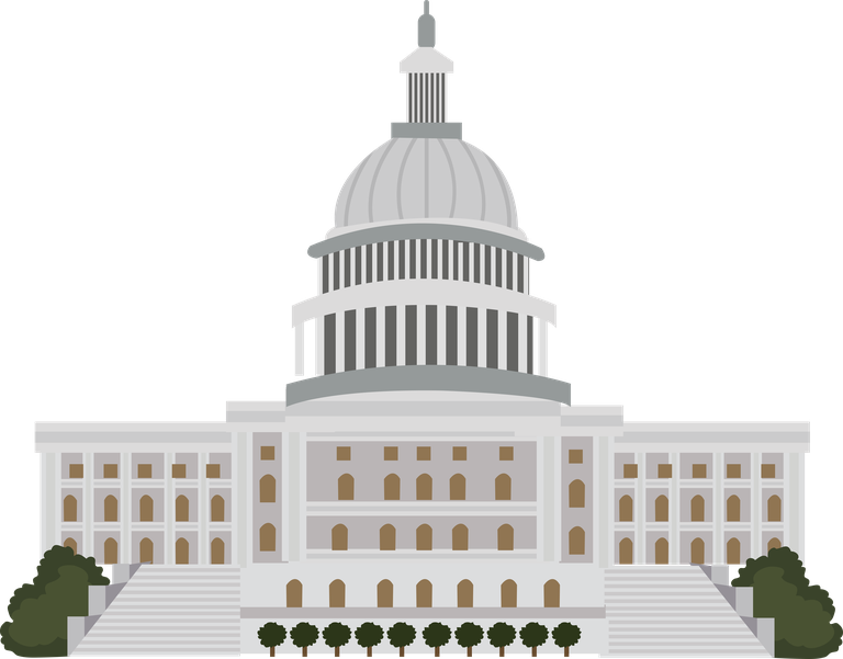 simple american symbols clipart featuring iconic capital building for educational use