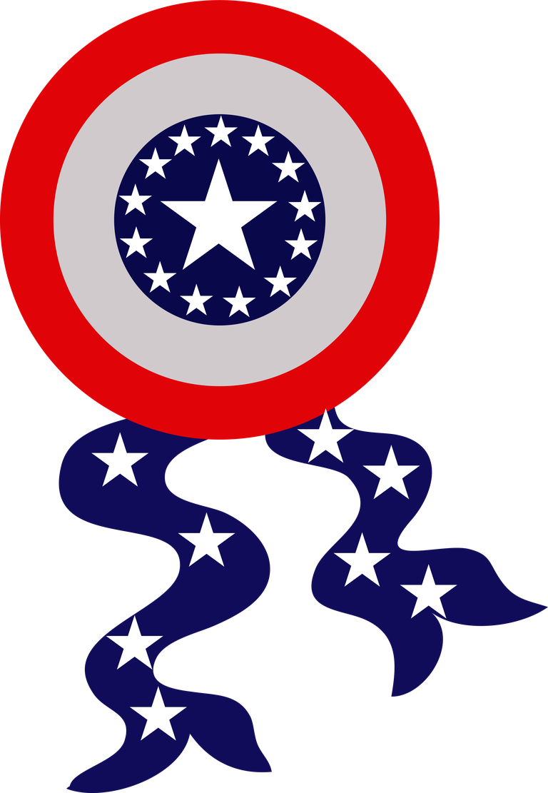 simple american symbols clipart featuring a patriotic star seal with ribbons for celebrations