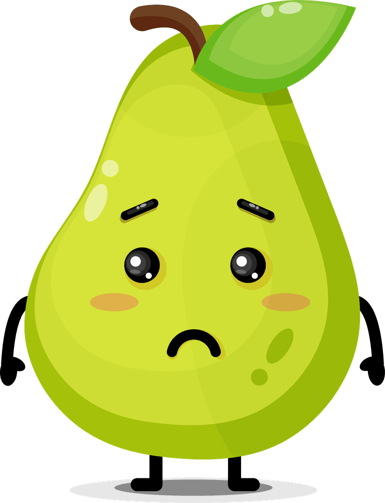 simple cute pear mascots cartoon style