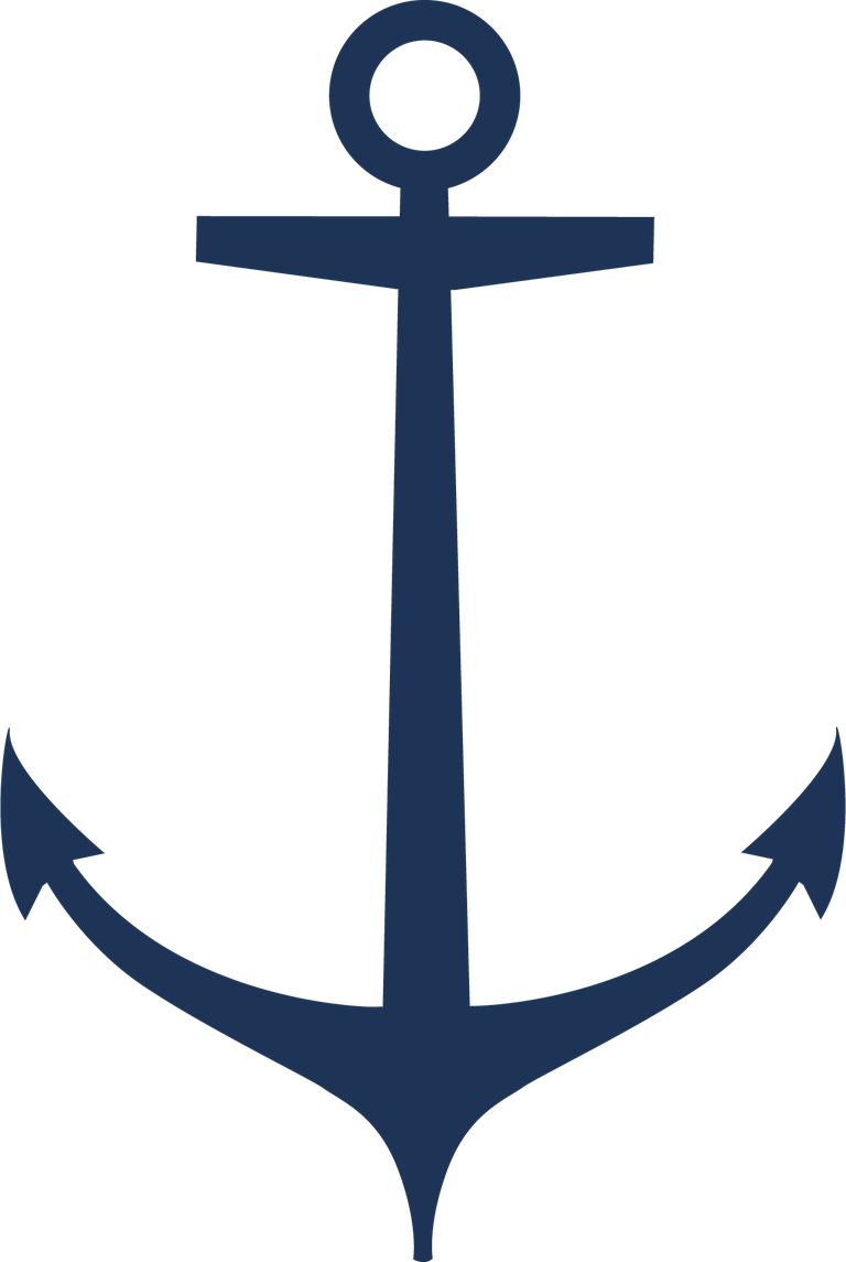 simple dark blue anchor element for nautical themes and maritime branding