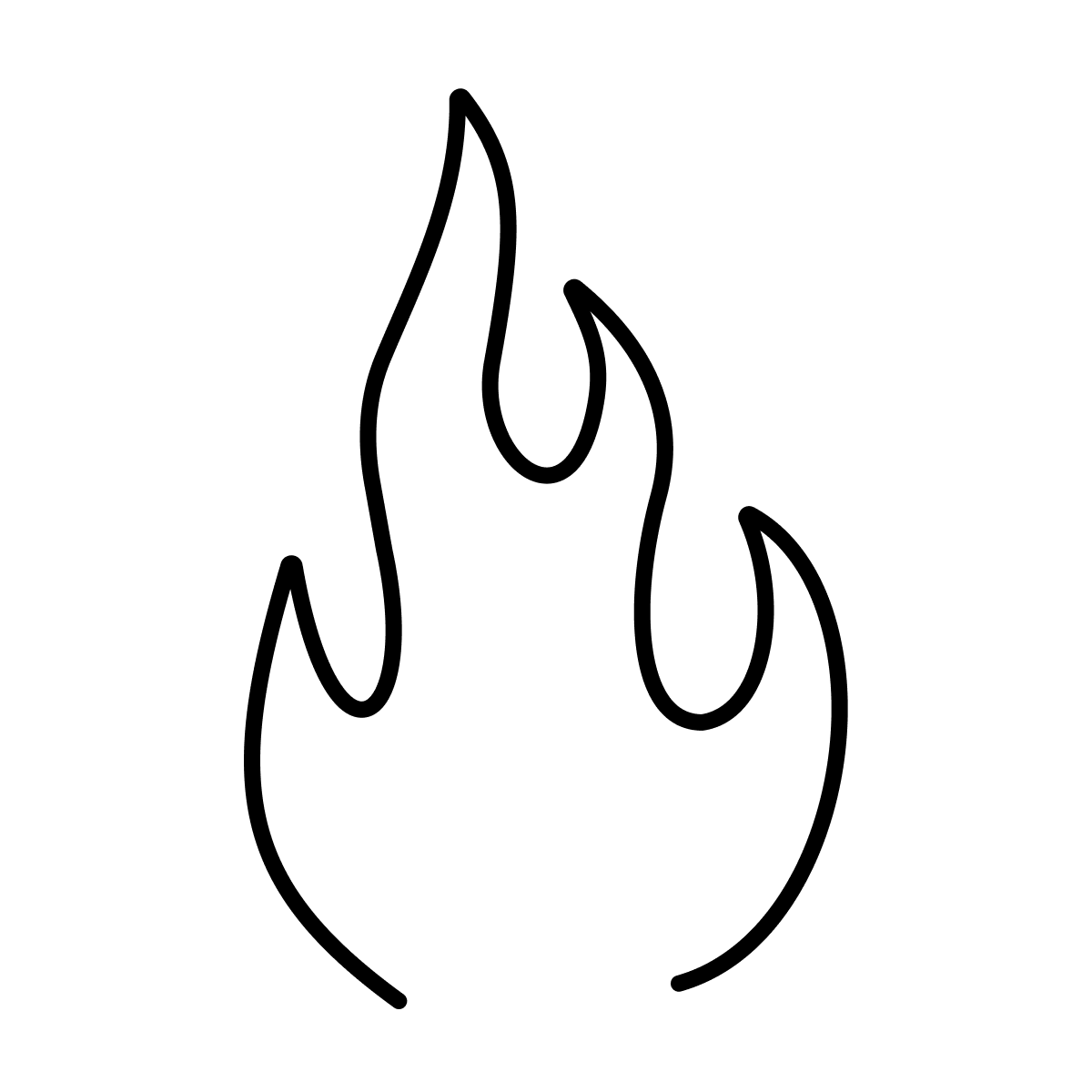simple flame tattoo design line art