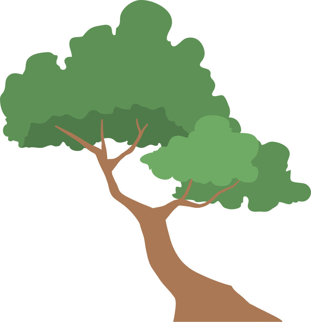 simple flat old tree element illustration