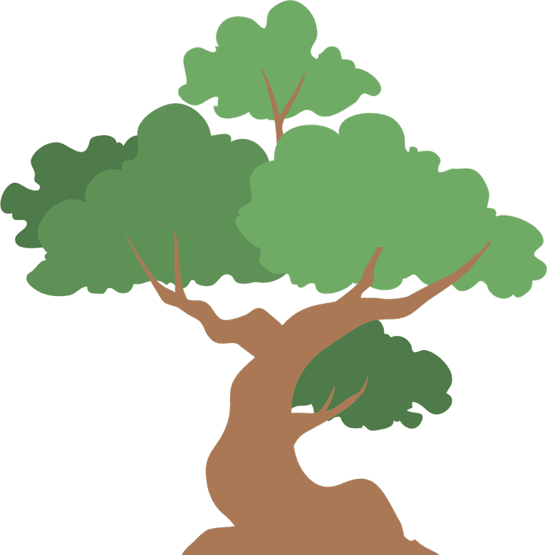 simple flat old tree element illustration