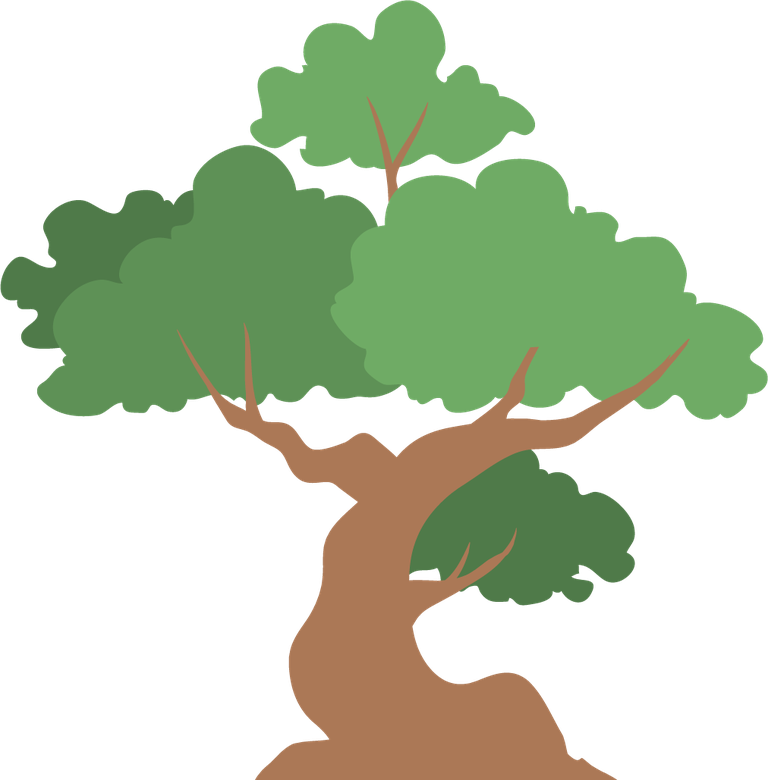 simple flat old tree element illustration