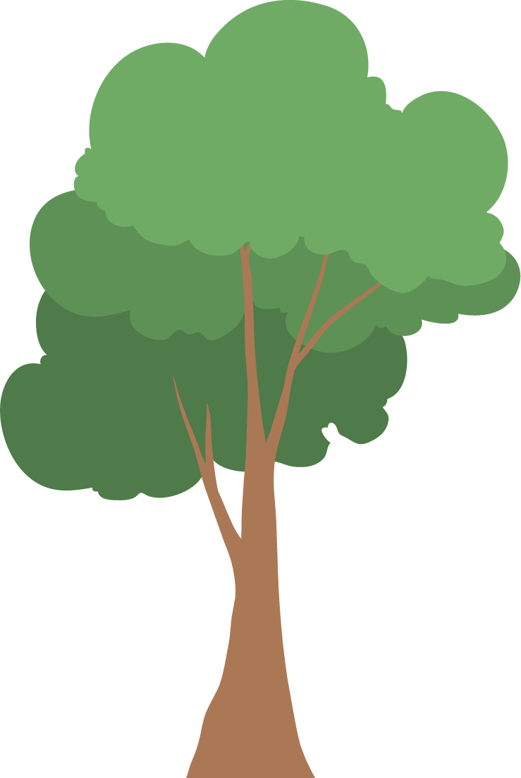 simple flat old tree element illustration