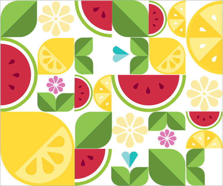 simple shape fruit pattern design for vibrant summer-themed decorations and kitchenware