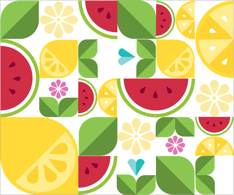 simple shape fruit pattern design for vibrant summer-themed decorations and kitchenware
