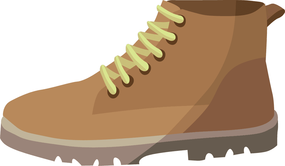 single shoe icon front view with detailed laces and rugged sole for outdoor activities