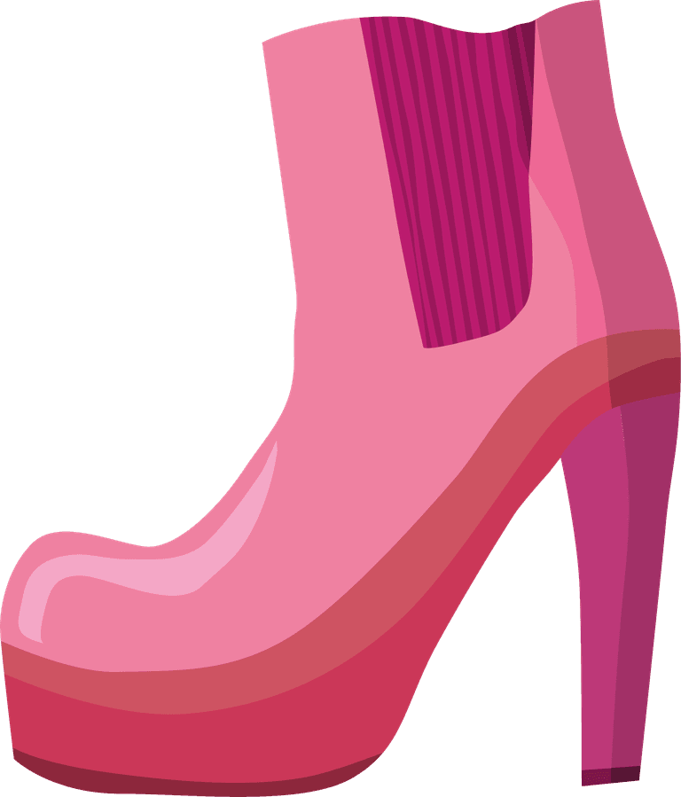 single shoe icon front view with glossy finish and stylish pink color for fashion apps