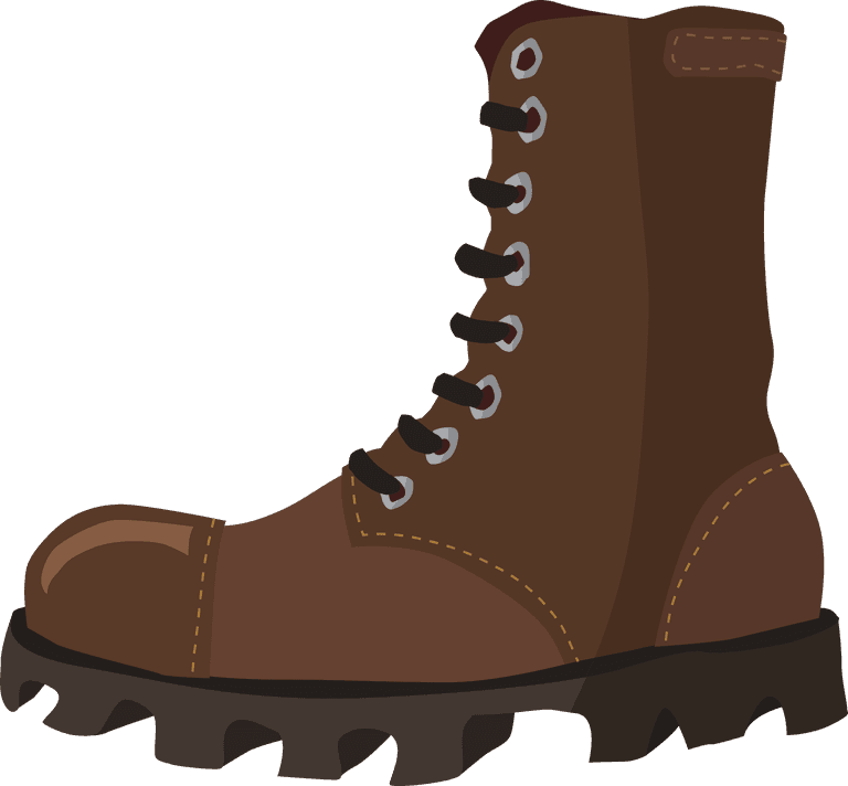 single shoe icon front view of a stylish brown boot with rugged sole features