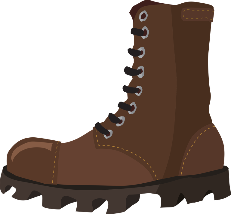 single shoe icon front view of a stylish brown boot with rugged sole features