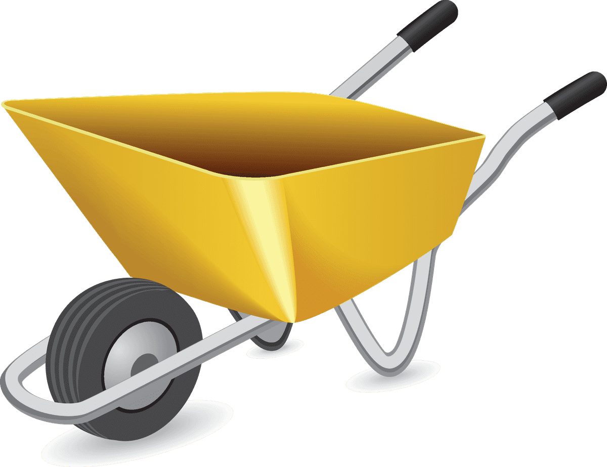 site construction icons vector featuring a yellow wheelbarrow for efficient site management tasks