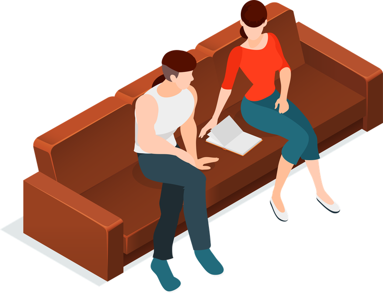 isometric of difference sitting people characters