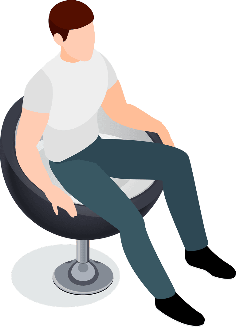 isometric of difference sitting people characters