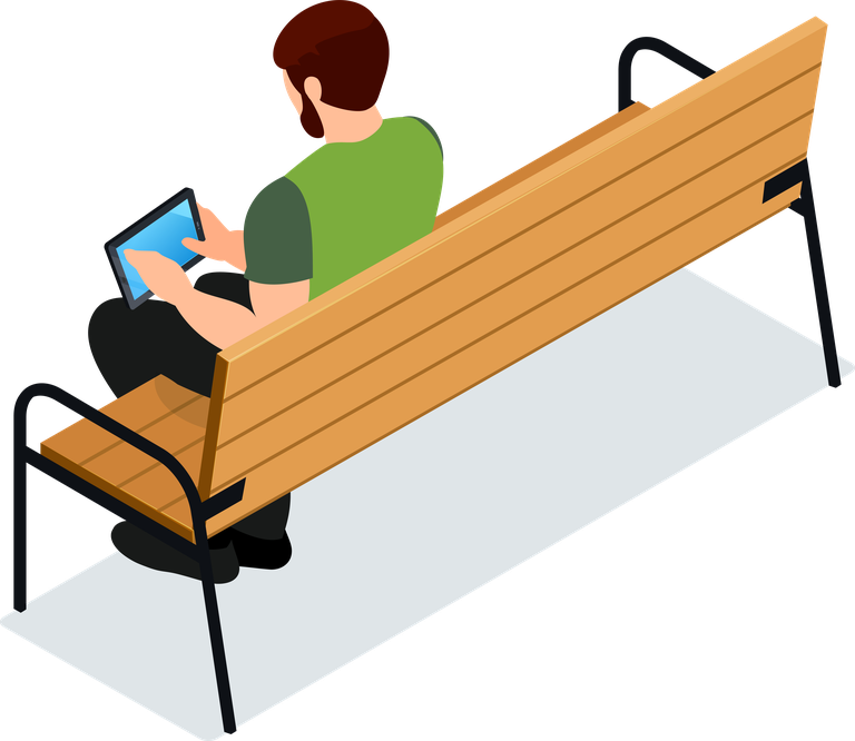 isometric of difference sitting people characters