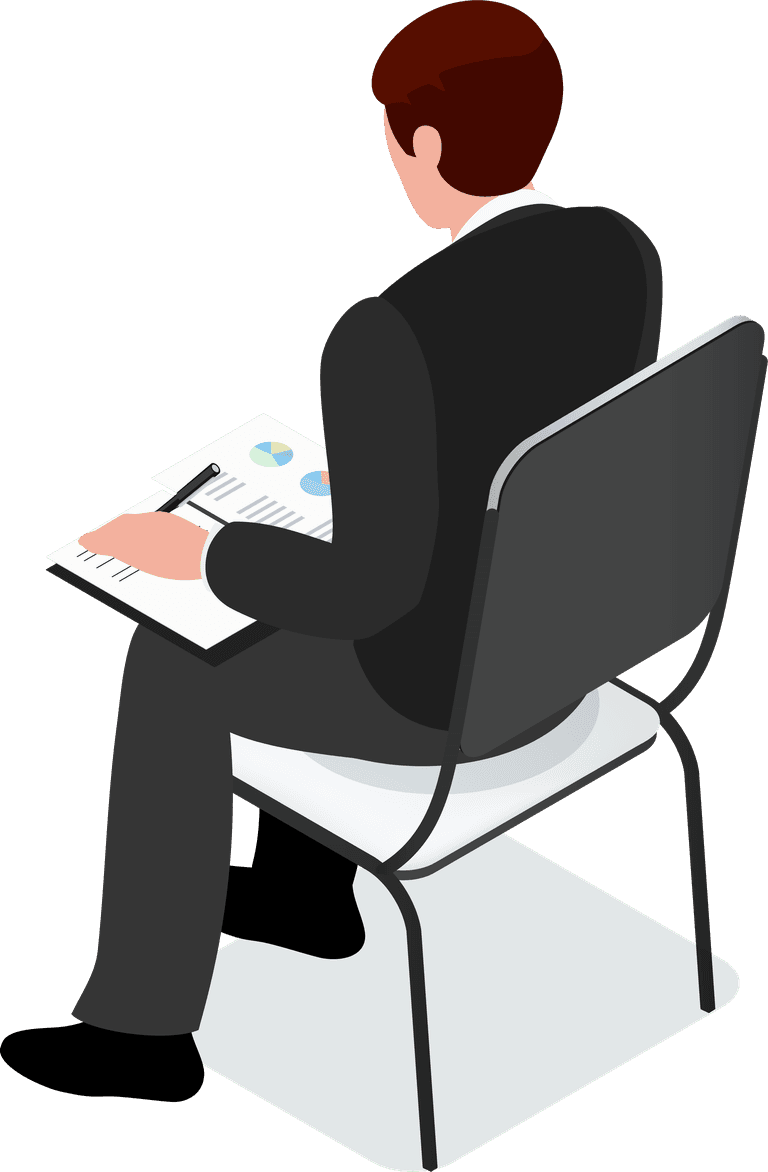 isometric of difference sitting people characters
