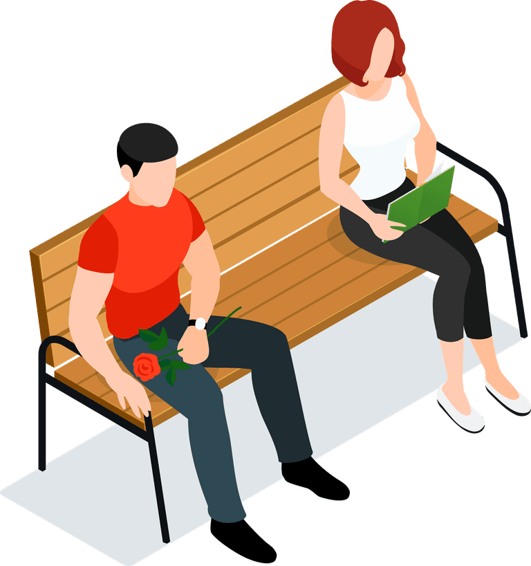 isometric of difference sitting people characters
