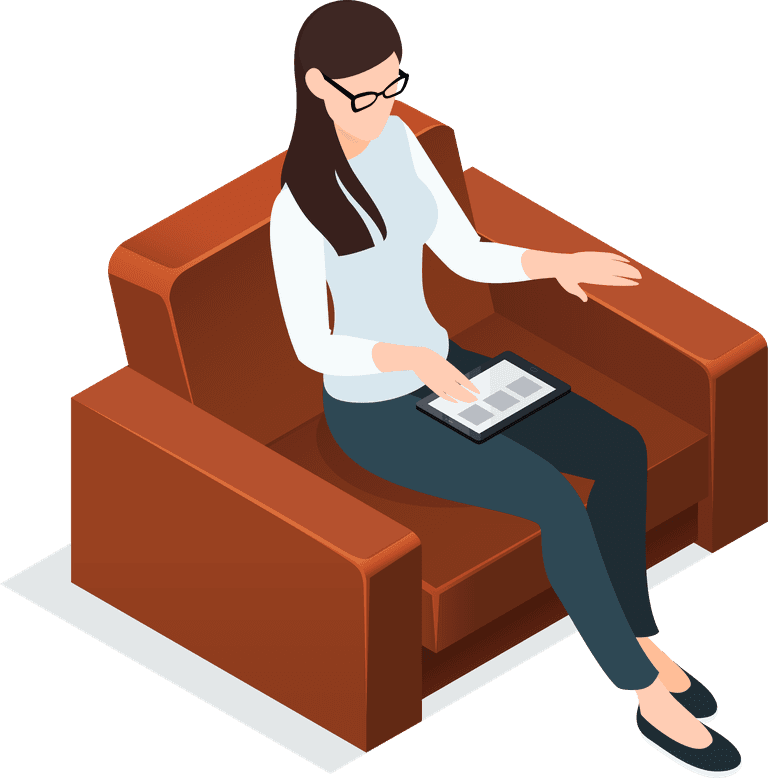 isometric of difference sitting people characters