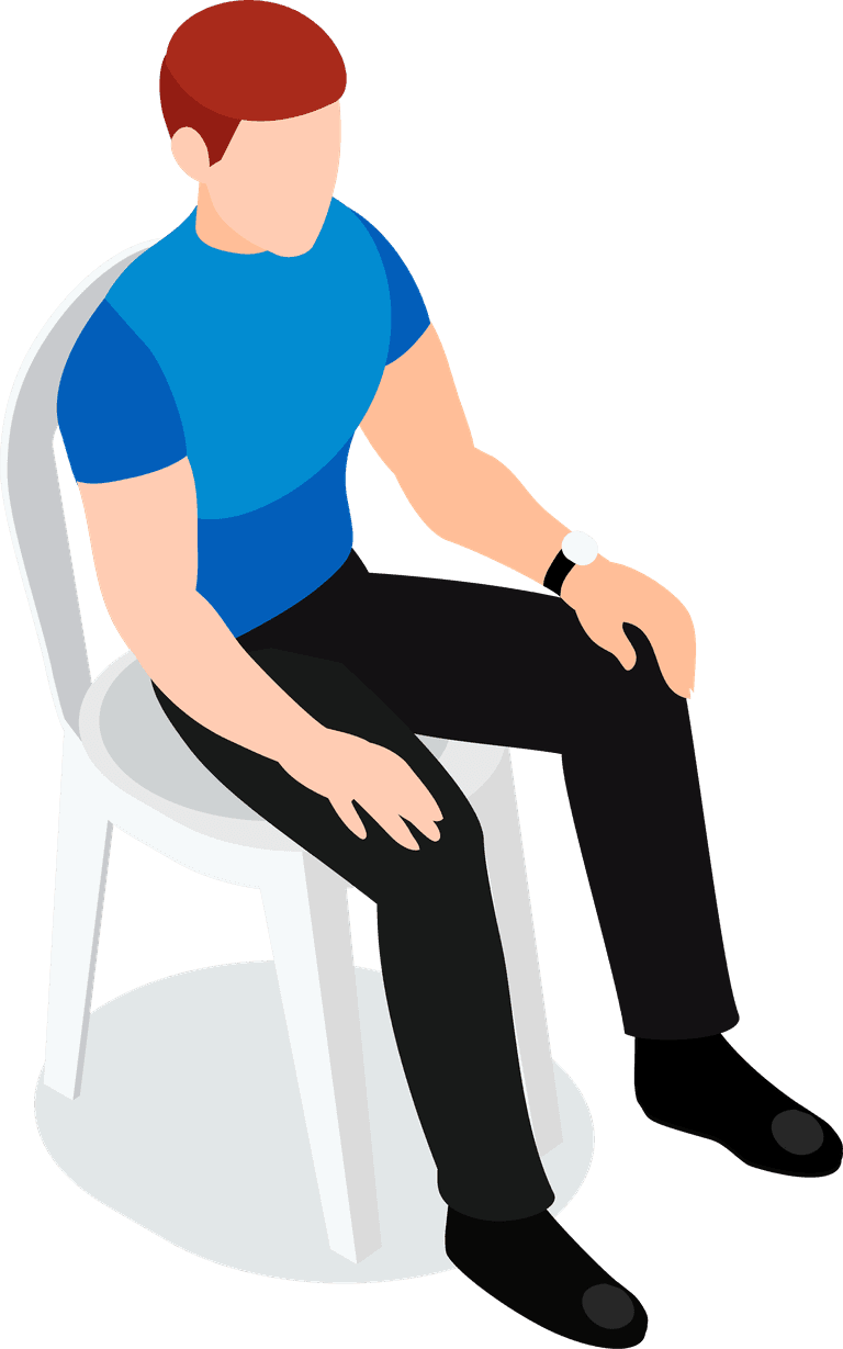 isometric of difference sitting people characters