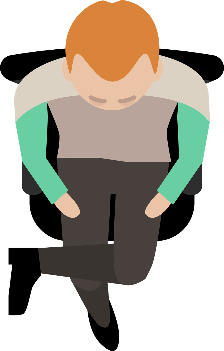 sitting people top view illustration for modern workspace or lounge areas