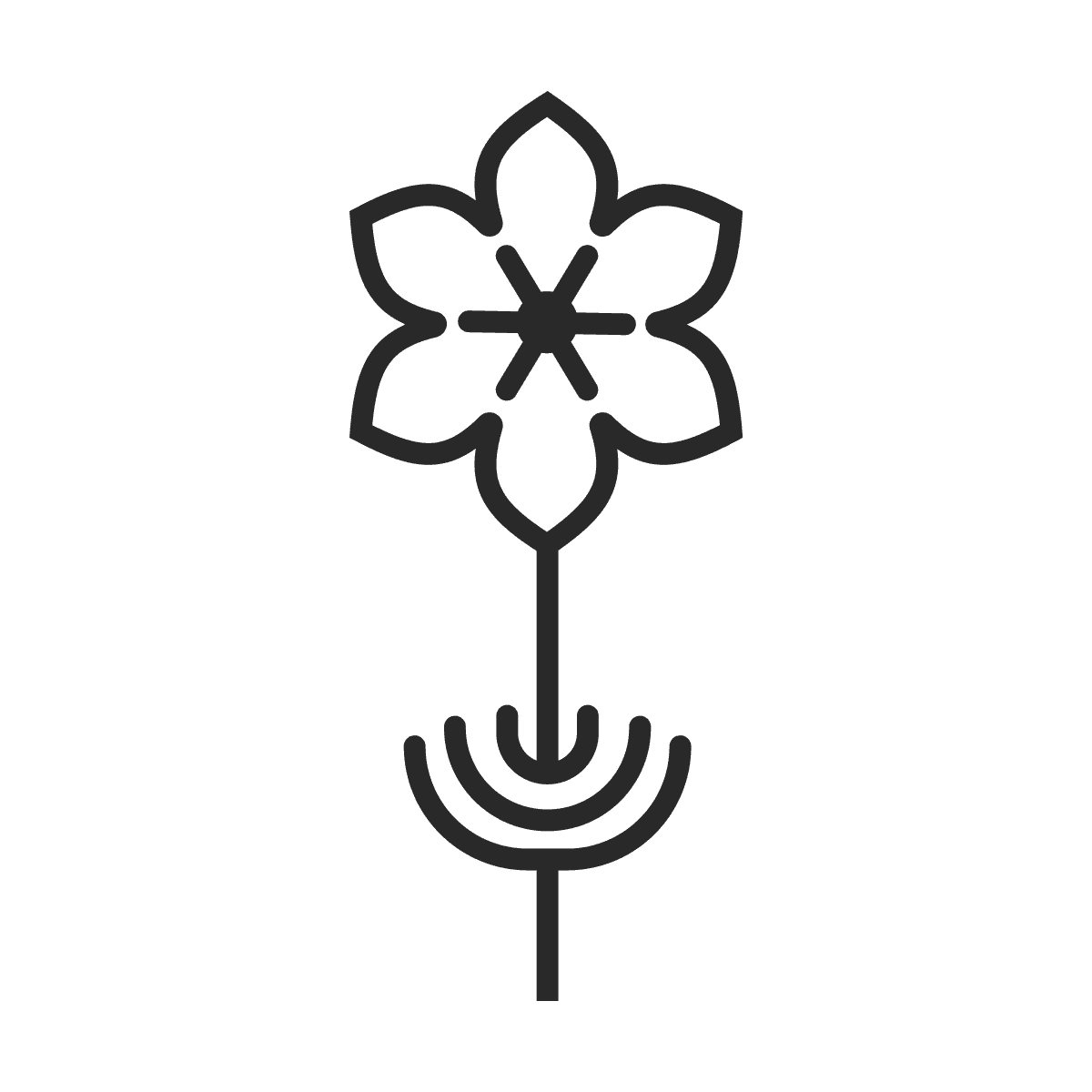 elegant minimal line art flower icon for nature branding
