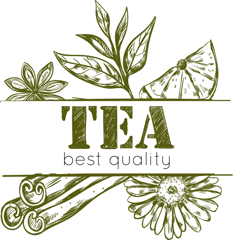 sketch tea logo set