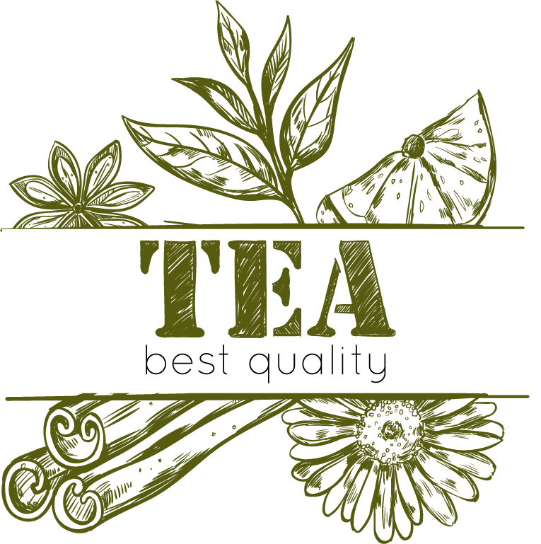 sketch tea logo set