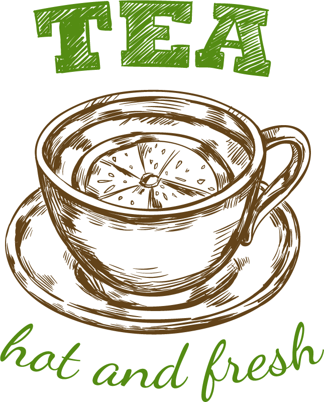 sketch tea logo set