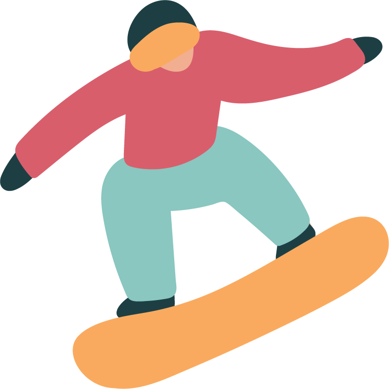 Skier winter sports equipment sticker set