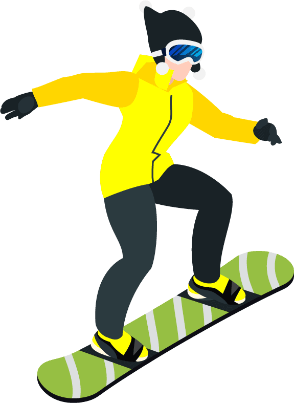 isometric skiing people sports athletes illustration