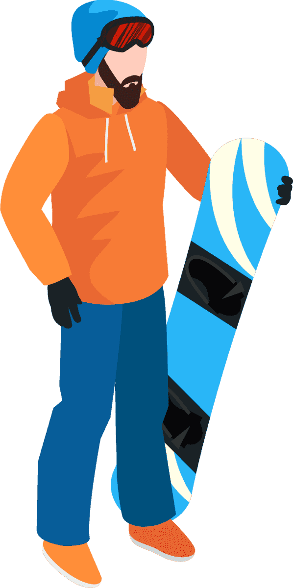 isometric skiing people sports athletes illustration