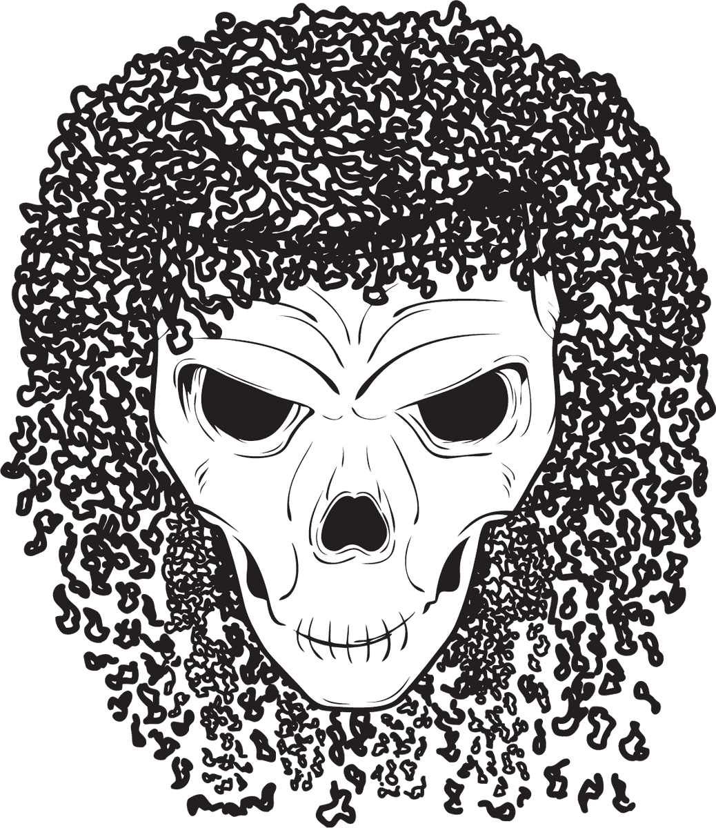 skull and bones terror vectors featuring a spooky hairstyle for unique apparel styles