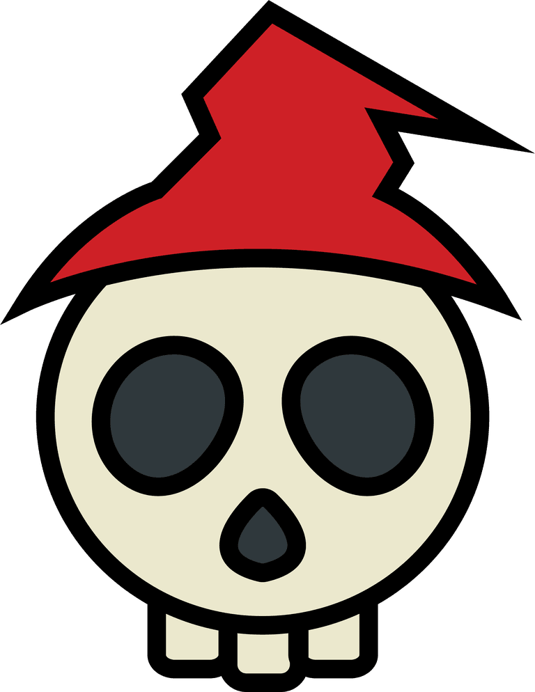 skullcap cartoon skull vector graphic with playful design and vibrant red hat