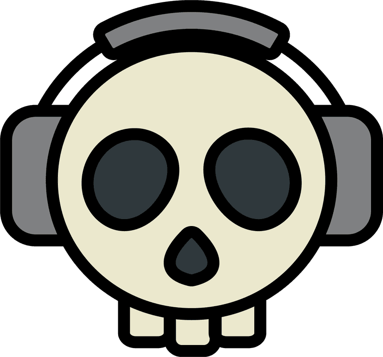 playful skullcap cartoon skull vector with headphones for music lovers and creatives