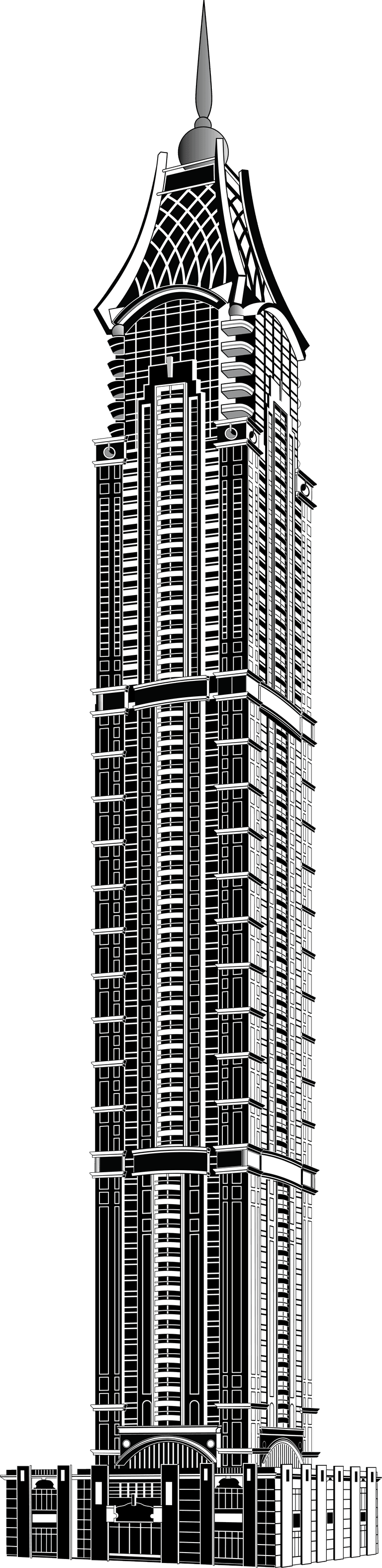 skyscraper pack icon with modern architecture features for urban planning projects