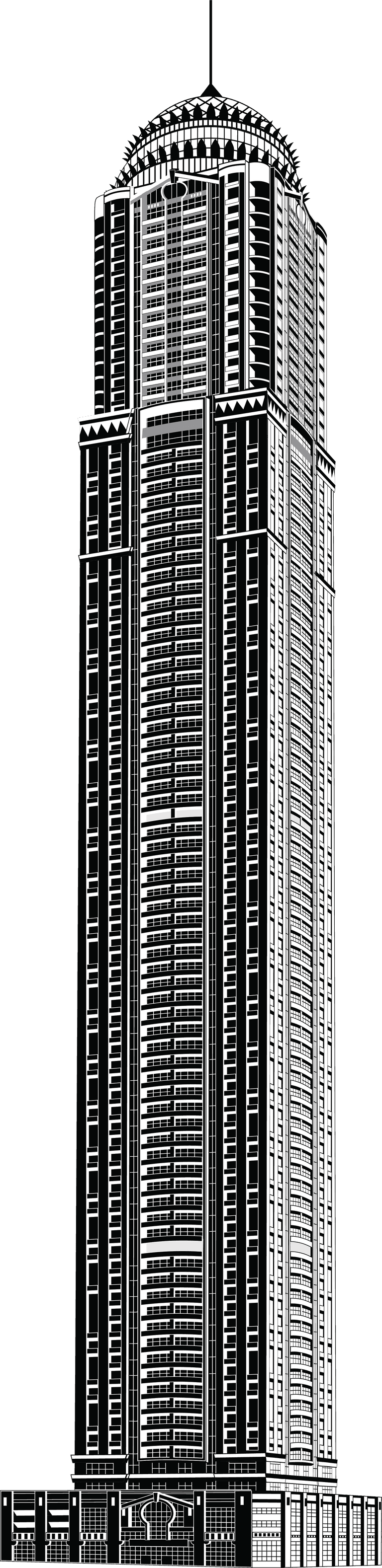 skyscraper pack icon featuring modern architecture and detailed façade for urban projects