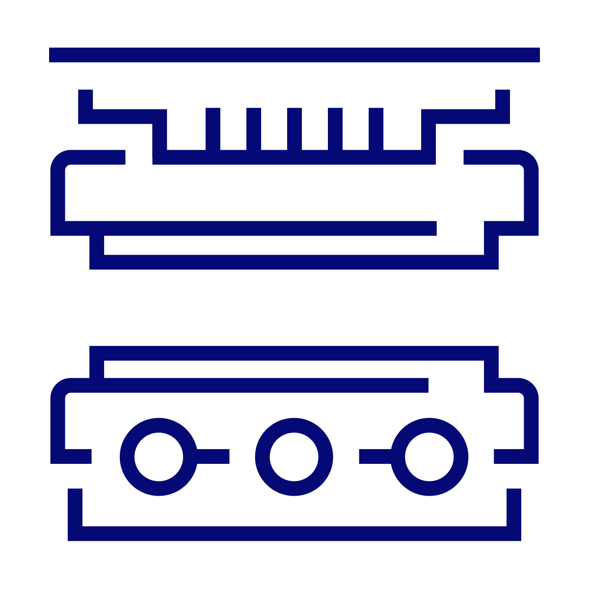 sleek minimal engine block line art icon