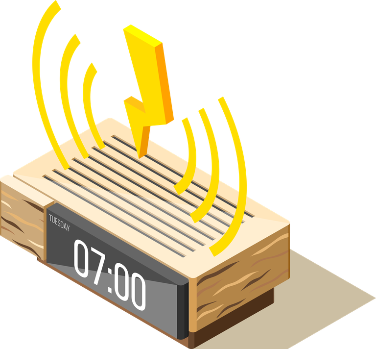 sleep disorder isometric icons representing alarms, disturbances, and relaxation methods for better sleep