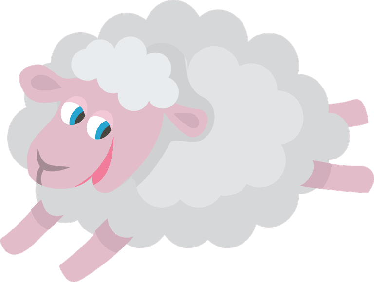 sleep time flat icons featuring a cheerful sheep character for bedtime themes and relaxation