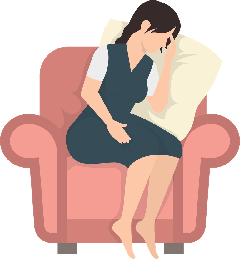 sleeping people flat icon representing relaxation on a cozy chair for mental wellness