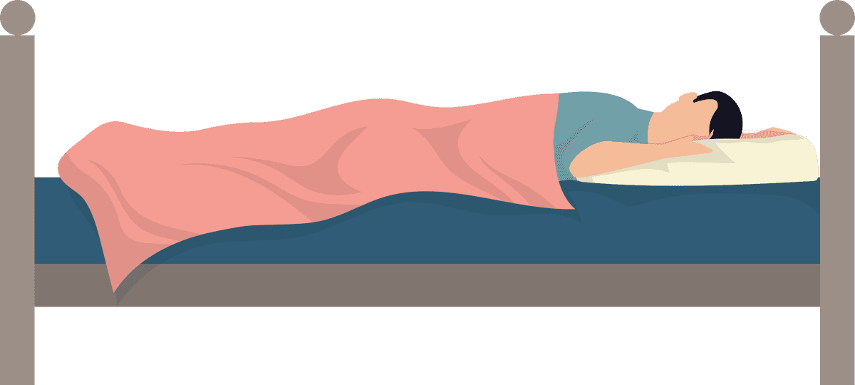sleeping people flat icon in cozy bedroom setting for wellness and sleep applications