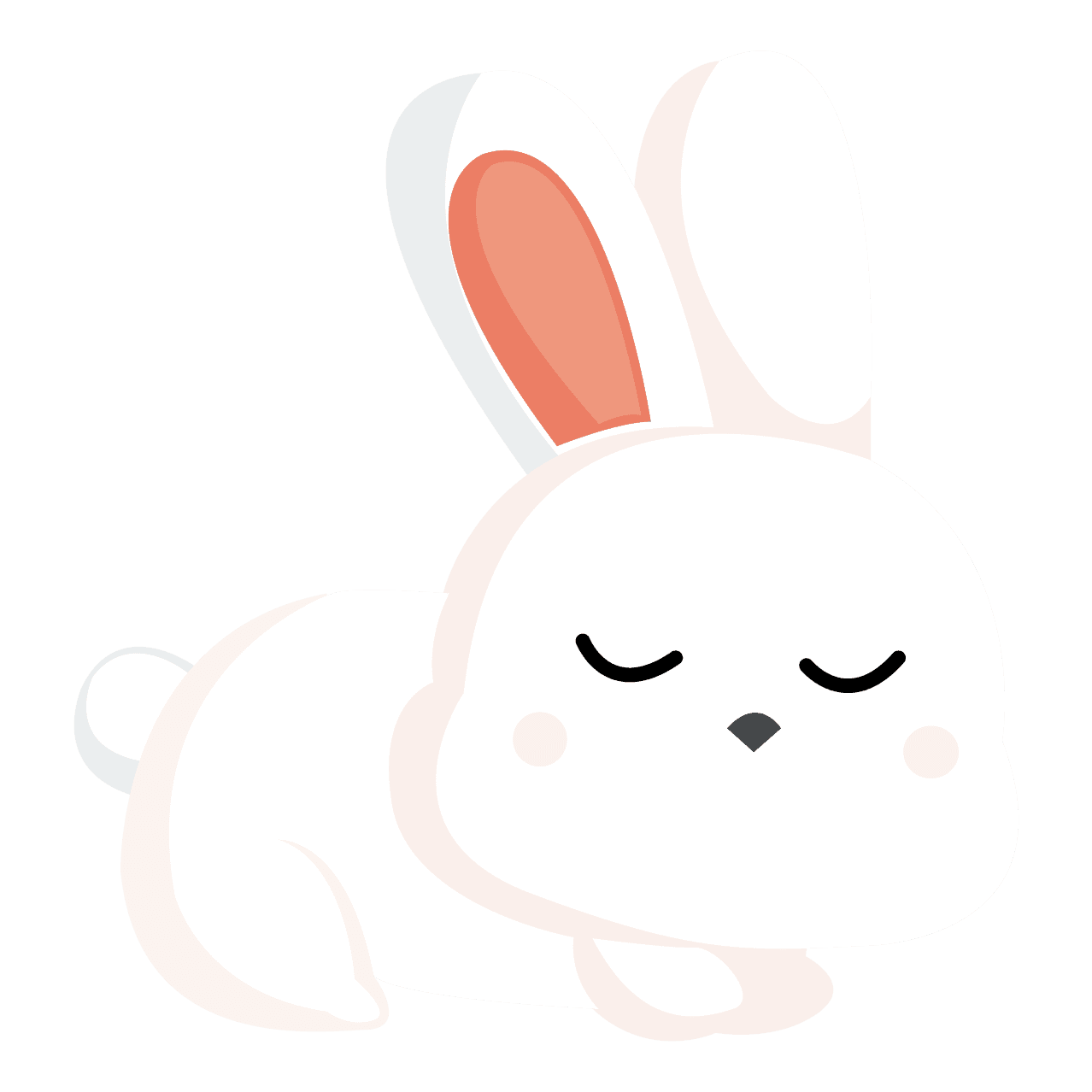 sleeping white rabbit in dreamscape illustration