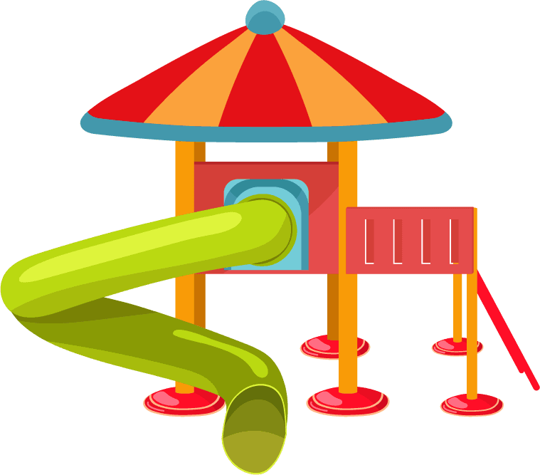 slide childhood toys icons colorful modern shapes