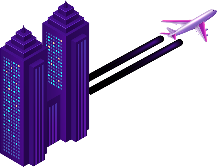 smart city with modern buildings transport