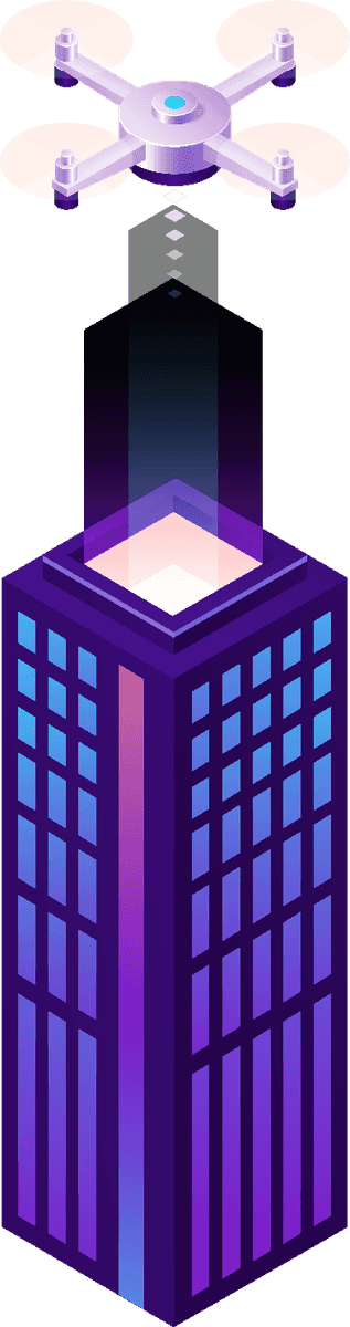 smart city with modern buildings transport