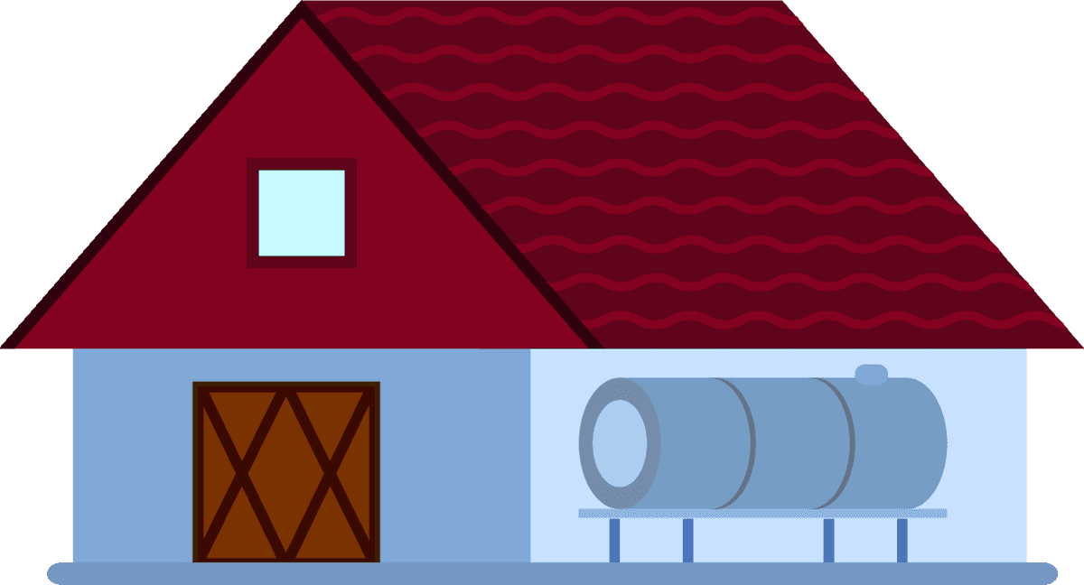 smart farming orthogonal flat house with water storage tank for efficient agriculture