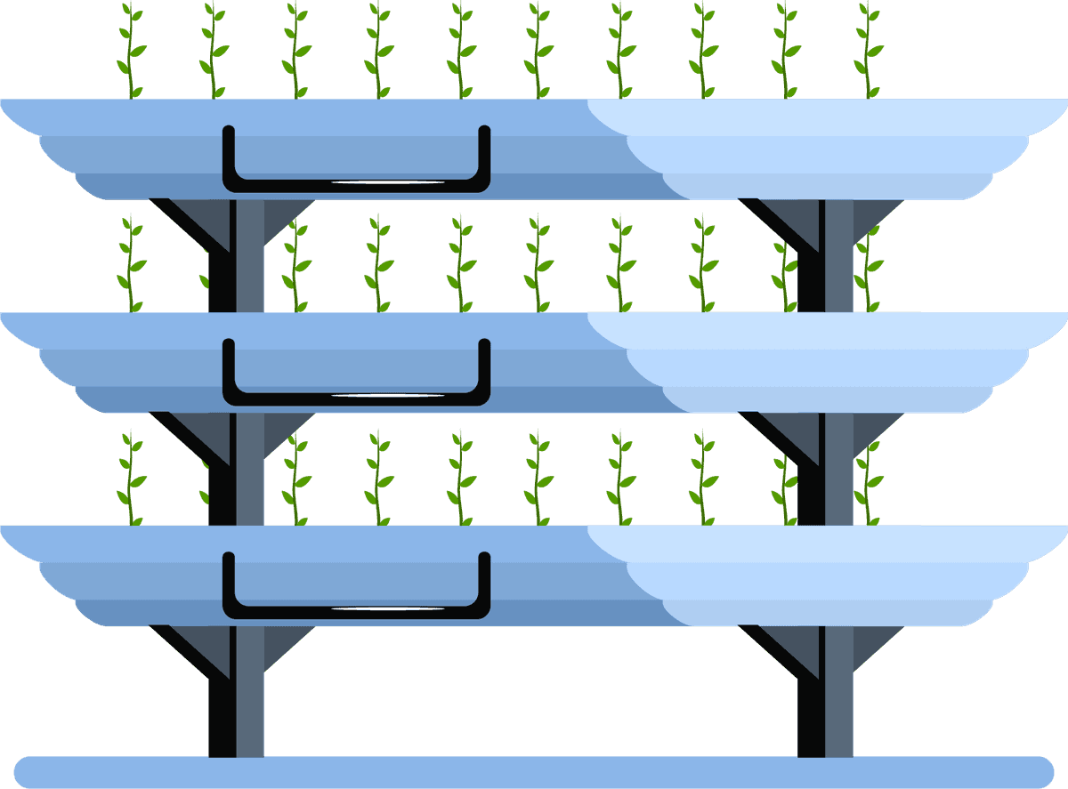 smart farming orthogonal flat vertical hydroponic system for efficient plant growth