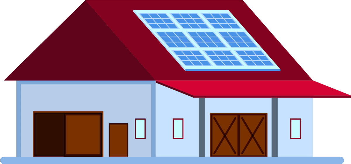 smart farming orthogonal flat house with solar panels for sustainable agriculture