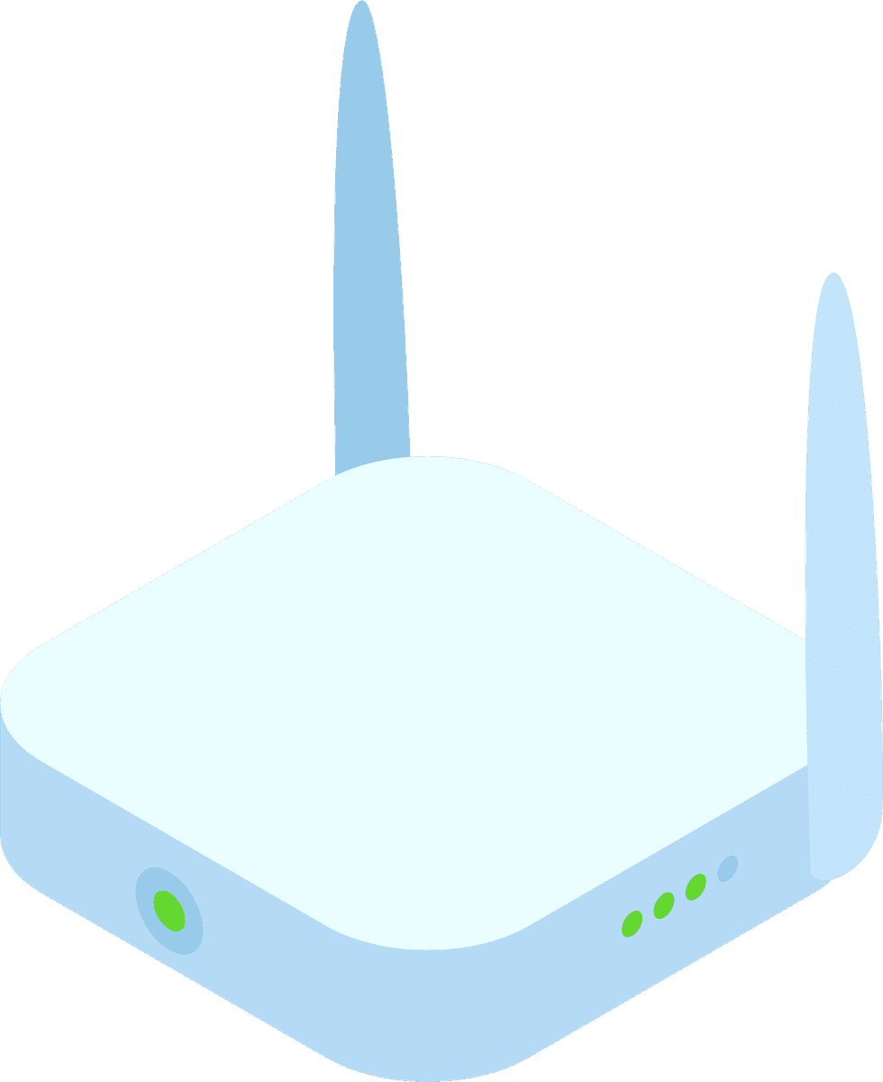 smart home isometric infographic flowchart featuring a modern router and connectivity solutions