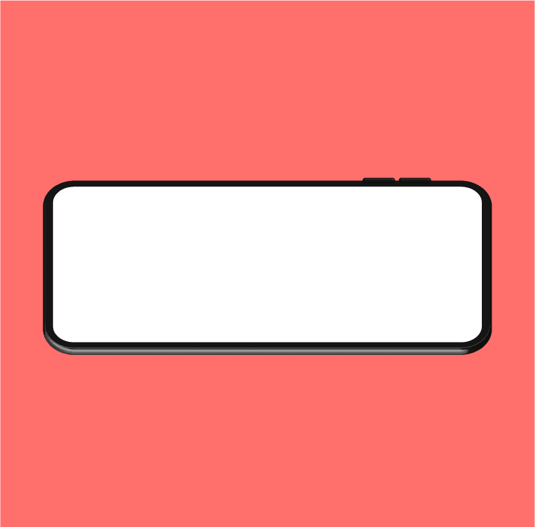 smartphone frame less blank screen rotated position
